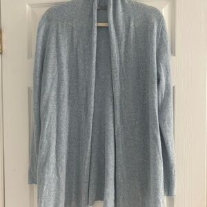 InCashmere Soft Blue Open Cardigan